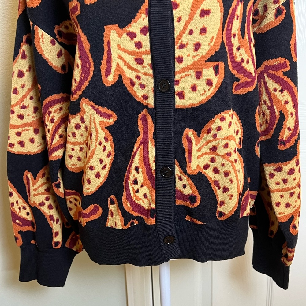 NWOT Banana Fruit Pattern Cardigan Sweater - Picture 3 of 11